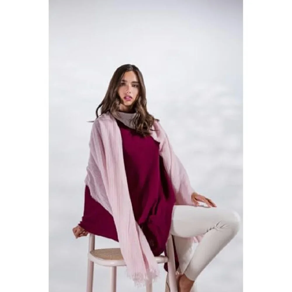 100% Cashmere Lightweight Poncho Travel Topper One Size Italy Made
